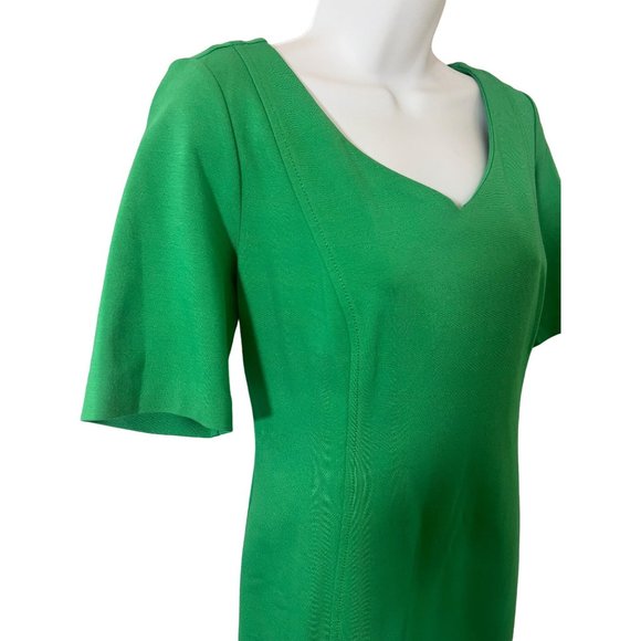 TALBOTS Green V-Neck Short Sleeve Midi Size 8 Dress - Picture 6 of 8
